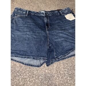 Ava & Viv Blue Medium Wash High‎ Rise MIDI Shorts Size 24W